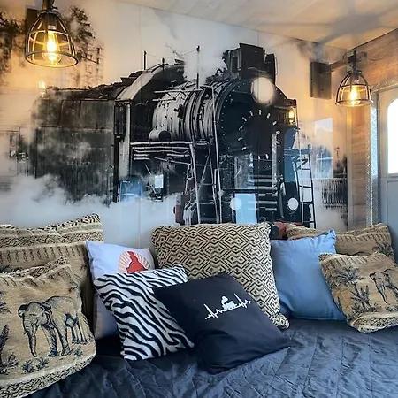 Gleis 2, Waggon Mit Ofen, Optional Mit Whirlpool Und Sauna Feriehus *