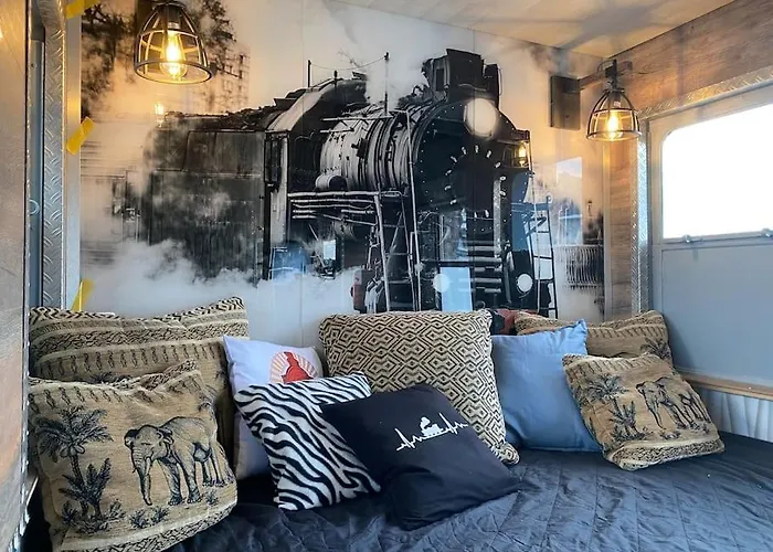 Gleis 2, Waggon Mit Ofen, Optional Mit Whirlpool Und Sauna Feriehus *